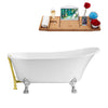 Streamline 67" N340BL-CH Soaking Clawfoot Tub and Tray With External Drain - FaucetMart